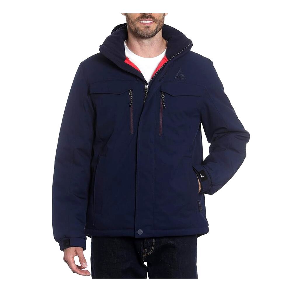 Gerry M Nimbus Tech Snowboard Jacket $199 Detachable Hood Puffer Ski Coat Blue